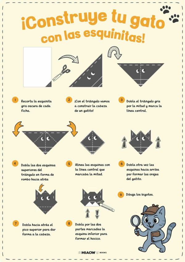 Origami del gatito - Imagen 2