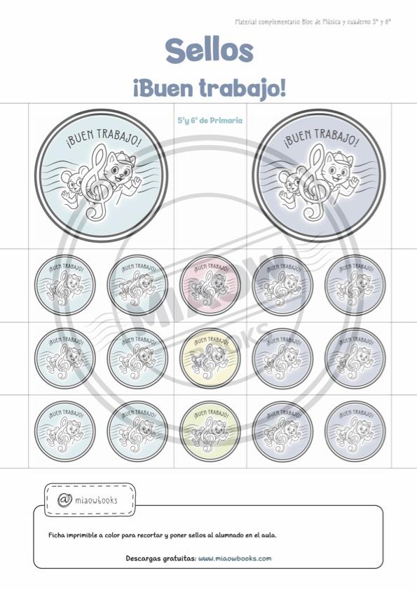 Sellos Buen trabajo 5º y 6º de primaria MIAOW BOOKS